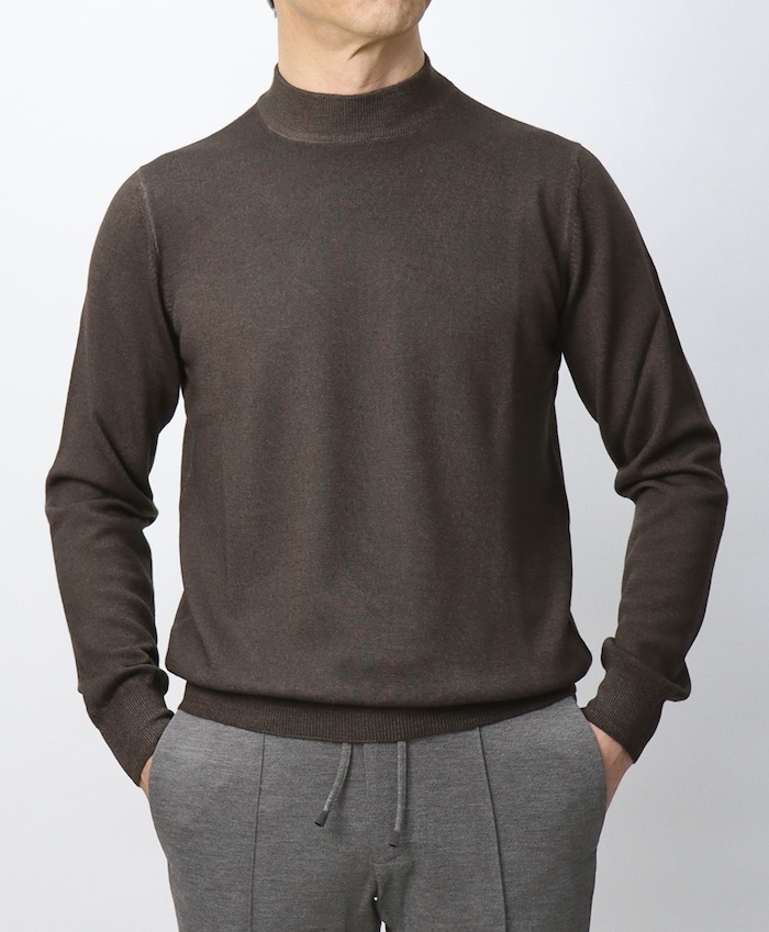 グランサッソ GRANSASSO モックネック ニット メリノ ウール 12G Gran Sasso グランサッソ / GRANSASSO モックネック ニット