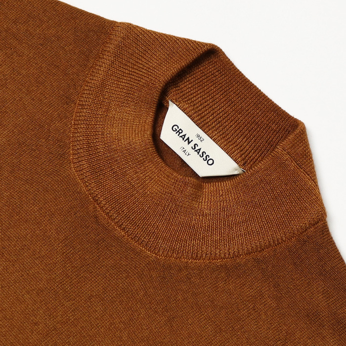 グランサッソ GRANSASSO モックネック ニット メリノ ウール 12G Gran Sasso グランサッソ / GRANSASSO モックネック ニット 長袖