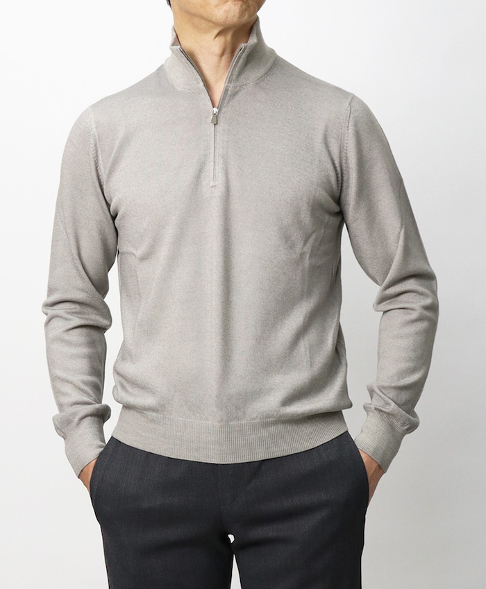 Gran sasso グランサッソ　スタンドカラーハーフZIPニット Gran Sasso（グランサッソ） グランサッソ / GRANSASSO / ハーフZIP