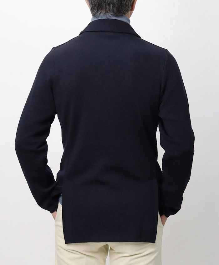 未使用級 LARDINI ニットジャケット 最高級アルパカ ダブル 秋冬 LARDINI ラルディーニ / ダブル ニット ジャケット ウール 返品
