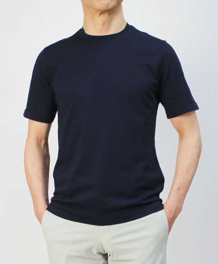 Tシャツ・カットソー Fedeli Printed stretch cotton voile shirt FEDELI フェデリ / クルーネック Tシャツ オーガニック ギザ