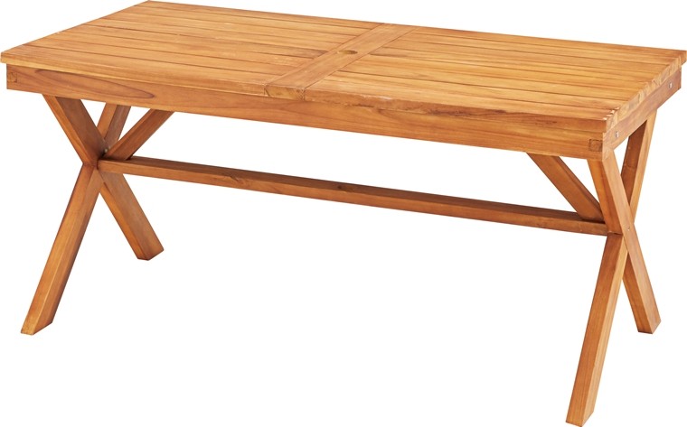 ガーデンテーブル アウトドアテーブル/天然木 チーク/幅150 高さ71｜lucentmart-bed｜02