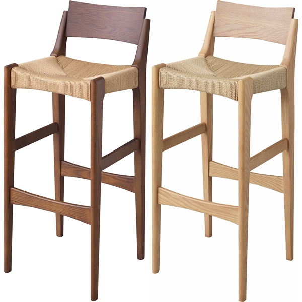 ハイチェア カウンターチェア/ペーパーコード/木製 和/幅36 座面高70 | 