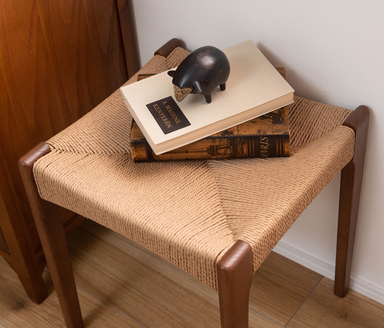 スツール/丸椅子/ペーパーコード/木製 和/幅40 座面高45 : 内装屋