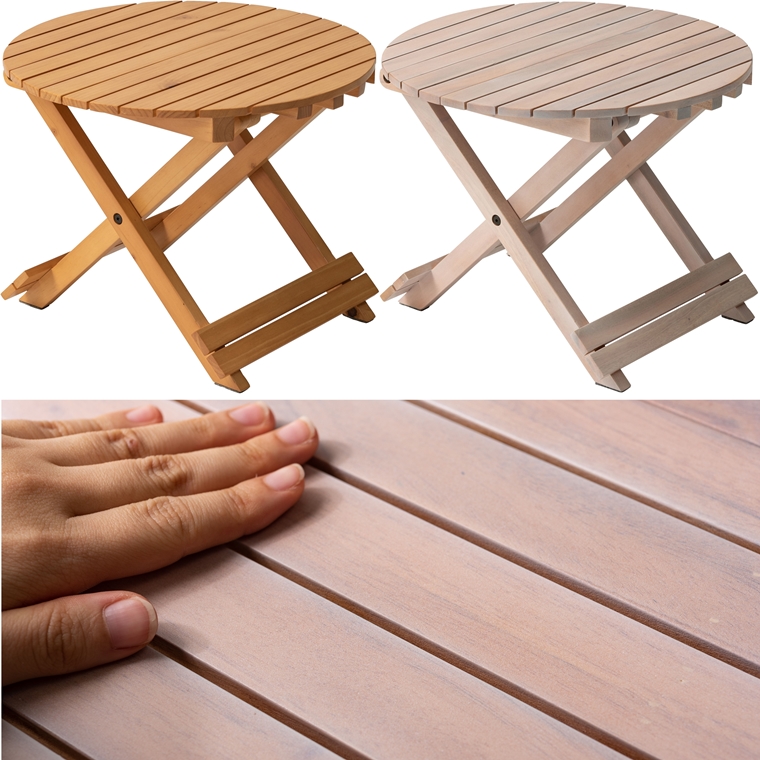 ガーデンテーブル アウトドアテーブル/天然木/折り畳み/幅45 高さ34.8｜lucentmart-bed