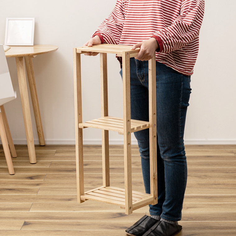 オープンラック シェルフ/３段 スリム/天然木/幅30 奥行21 高さ71 |  | 14