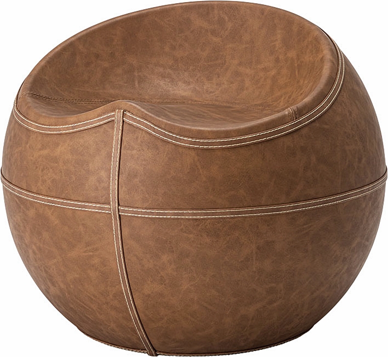 スツール 丸椅子/ボール形/ソフトレザー ヴィンテージ/幅58.5 座面高35 |  | 01