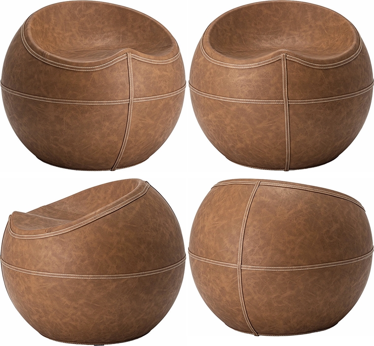 スツール 丸椅子/ボール形/ソフトレザー ヴィンテージ/幅58.5 座面高35 |  | 14