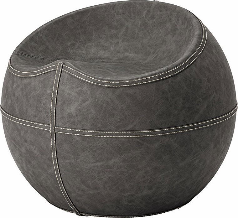 スツール 丸椅子/ボール形/ソフトレザー ヴィンテージ/幅58.5 座面高35 |  | 02