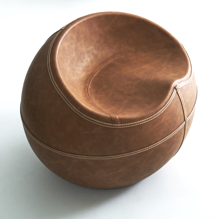 スツール 丸椅子/ボール形/ソフトレザー ヴィンテージ/幅58.5 座面高35 |  | 16