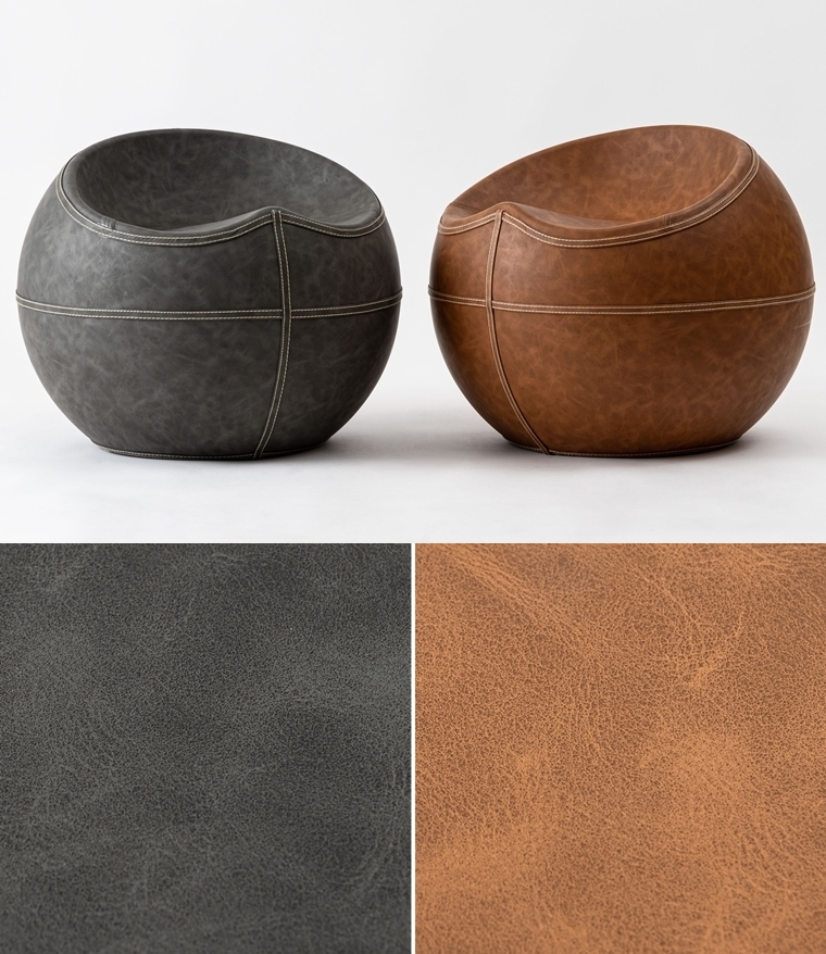 スツール 丸椅子/ボール形/ソフトレザー ヴィンテージ/幅58.5 座面高35 |  | 10