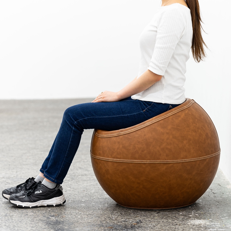 スツール 丸椅子/ボール形/ソフトレザー ヴィンテージ/幅58.5 座面高35 |  | 11