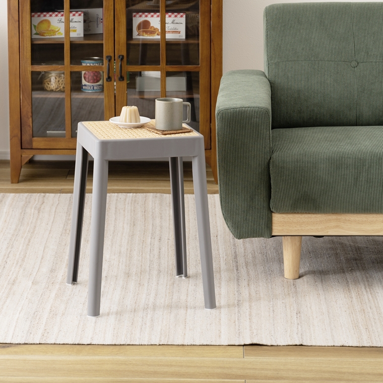 スツール 丸椅子 腰掛/樹脂製 かごめ編み調座面/スタッキング/１脚/幅34 高さ46 |  | 15