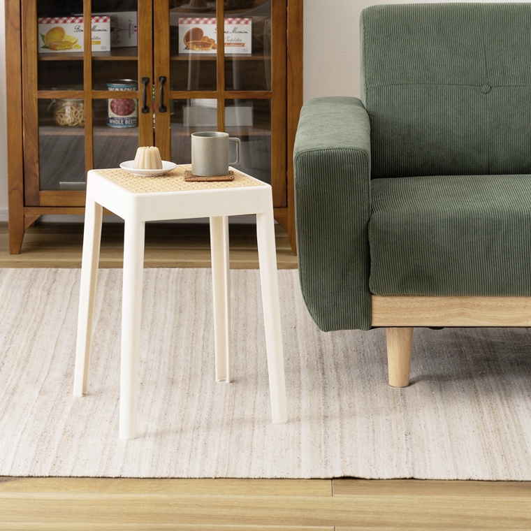 スツール 丸椅子 腰掛/樹脂製 かごめ編み調座面/スタッキング/１脚/幅34 高さ46 |  | 16