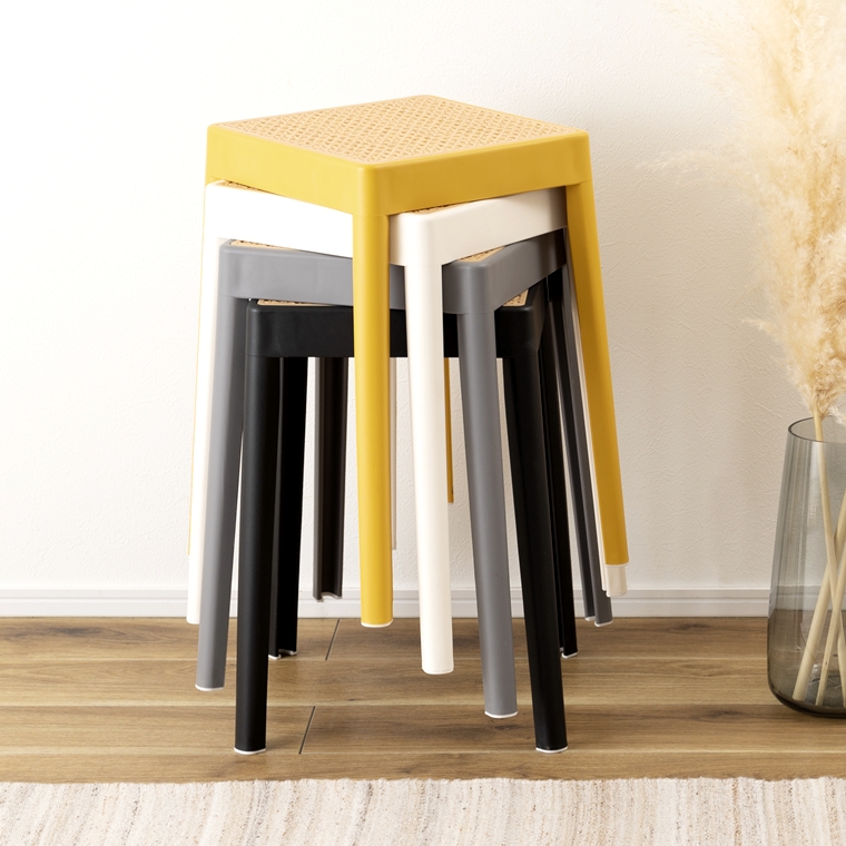 スツール 丸椅子 腰掛/樹脂製 かごめ編み調座面/スタッキング/１脚/幅34 高さ46 |  | 22