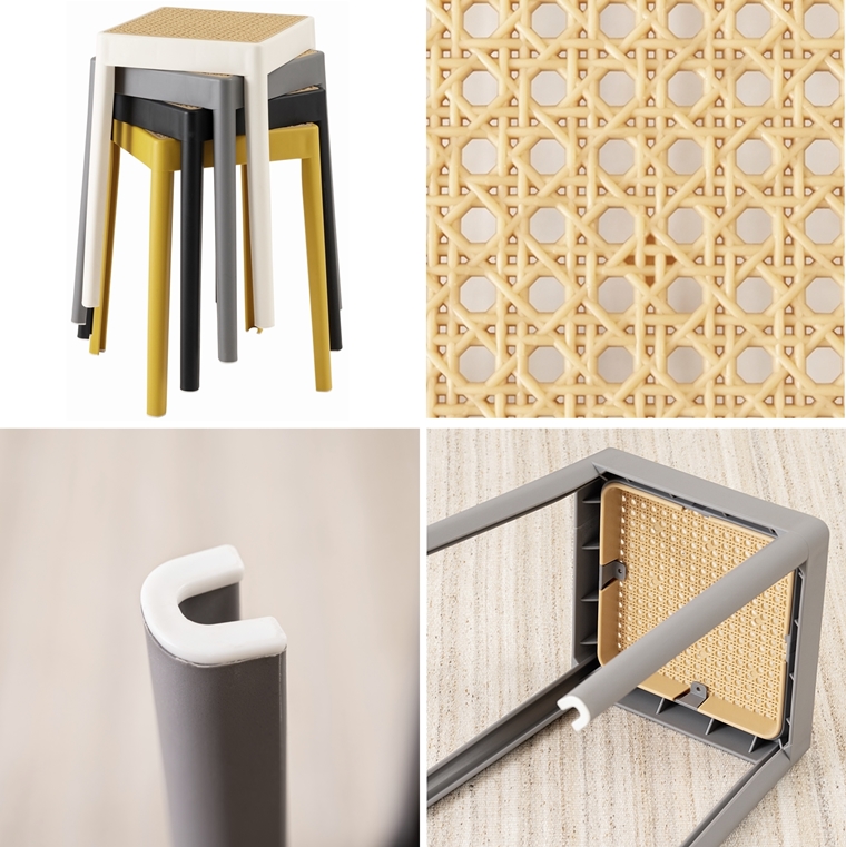 スツール 丸椅子 腰掛/樹脂製 かごめ編み調座面/スタッキング/１脚/幅34 高さ46 |  | 24