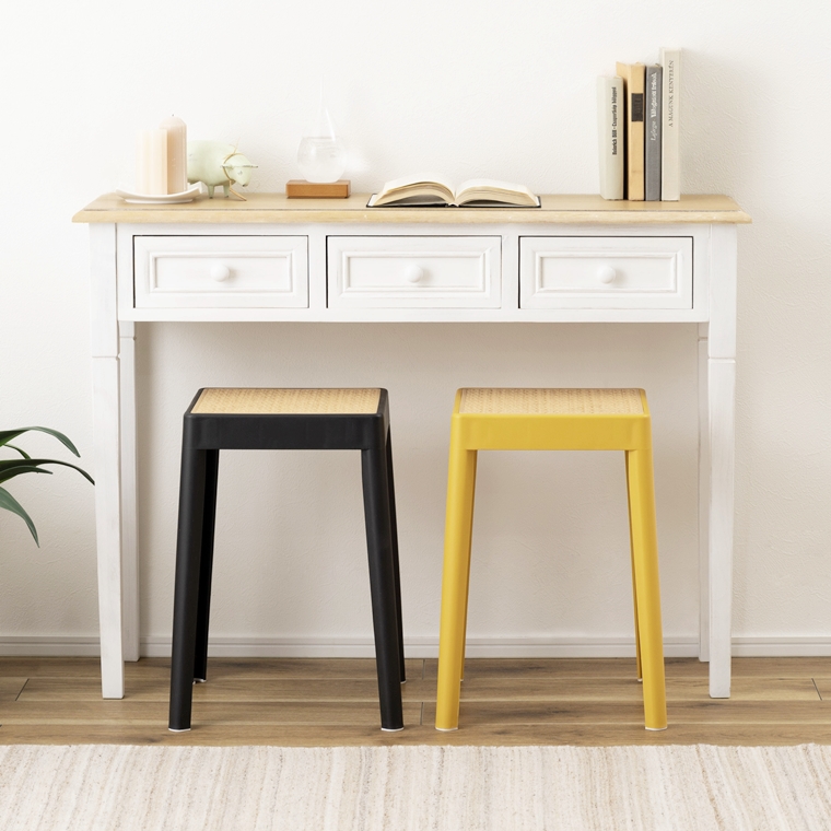 スツール 丸椅子 腰掛/樹脂製 かごめ編み調座面/スタッキング/１脚/幅34 高さ46 |  | 12