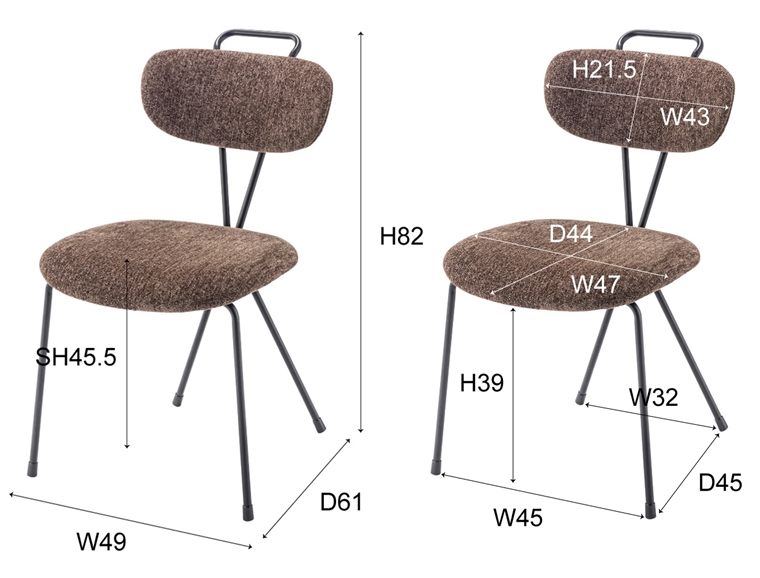 チェア ダイニングチェア ミーティング/幅49 座面高45.5｜lucentmart-bed｜23