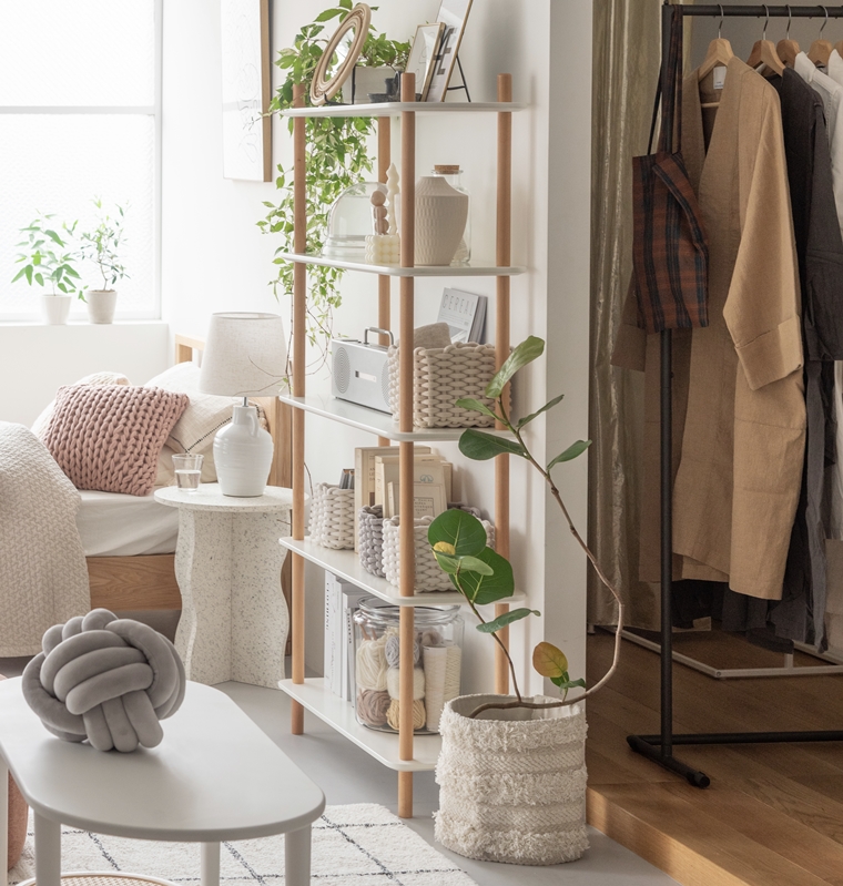 オープンラック シェルフ 飾り棚/ナチュラルカラー/5段 幅80 高さ153.5 |  | 05