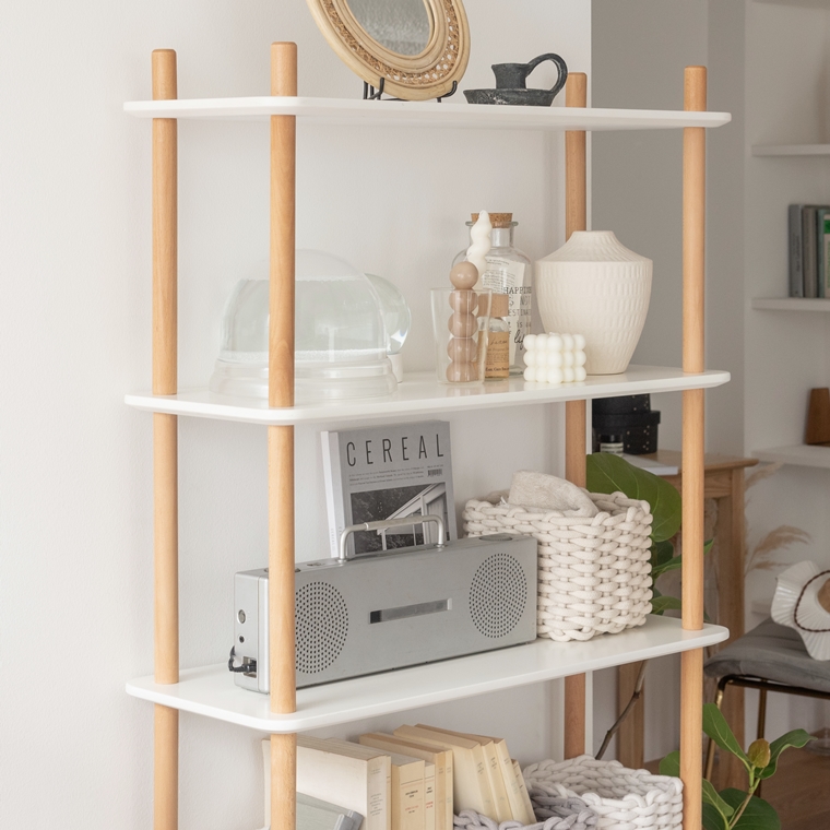 オープンラック シェルフ 飾り棚/ナチュラルカラー/5段 幅80 高さ153.5 |  | 06