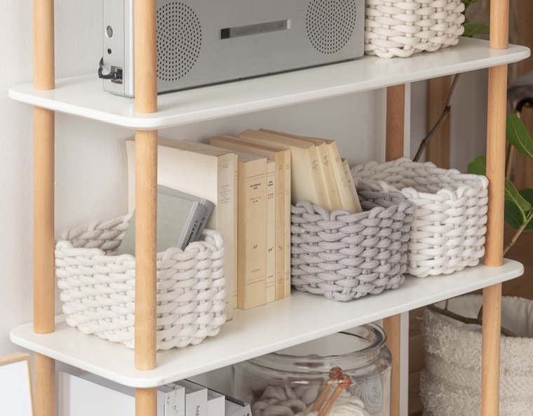 オープンラック シェルフ 飾り棚/ナチュラルカラー/5段 幅80 高さ153.5 |  | 08