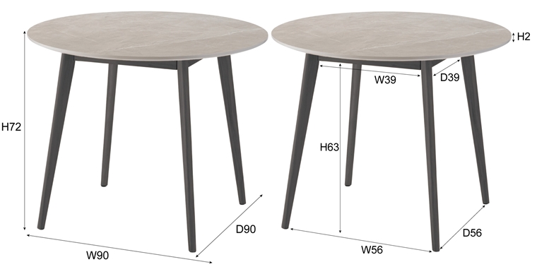 ダイニングテーブル ラウンドテーブル/大理石調/２人 ４人/幅90 高さ72 |  | 22