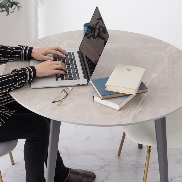 ダイニングテーブル ラウンドテーブル/大理石調/２人 ４人/幅90 高さ72 |  | 08