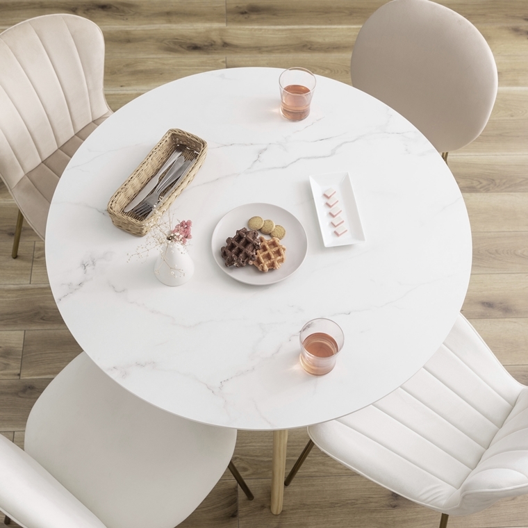 ダイニングテーブル ラウンドテーブル/大理石調/２人 ４人/幅90 高さ72 |  | 11