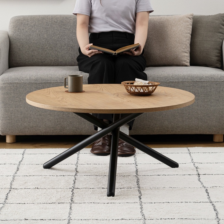 センターテーブル リビングテーブル 丸テーブル/幅80 高さ40.5 |  | 05