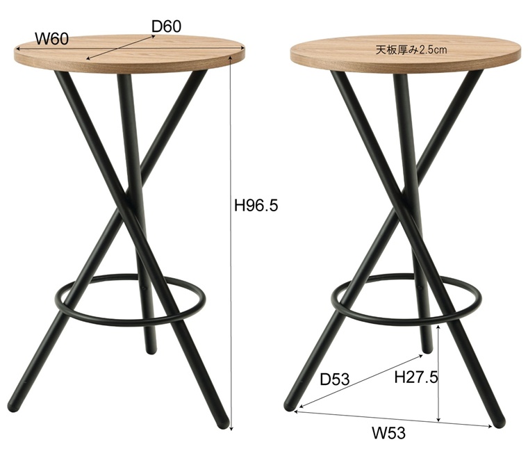 カウンターテーブル ハイテーブル 丸テーブル/幅60 高さ96.5 |  | 13
