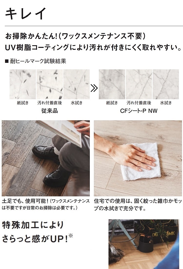 クッションフロア CF-P/幅182cm/1mから10cm単位 計り売り/東リ 抗ウイルス 消臭 ペット可 日本製/CF3725 シャインメイプル柄 業務用 住宅用 | 東リ | 10