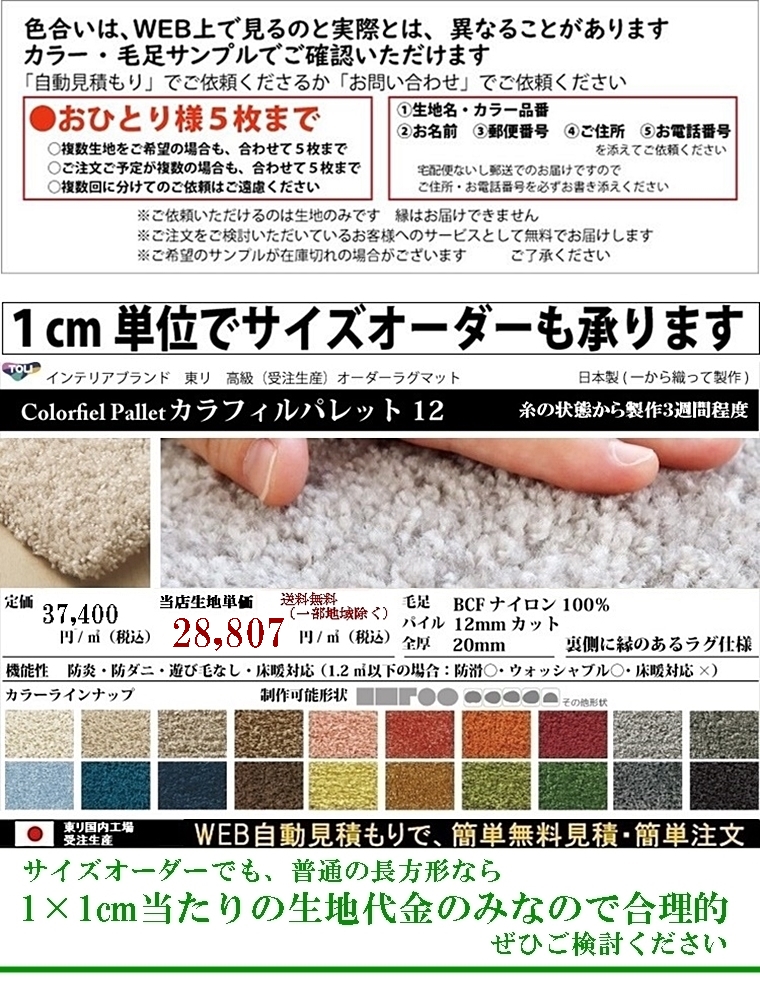 ラグ センターラグ/ブランド 絨毯/100×100〜150×150cm/正方形 円形/国産/TOLI CLPT12/20色/水洗い/ハンドタフト｜lucentmart-bed｜40