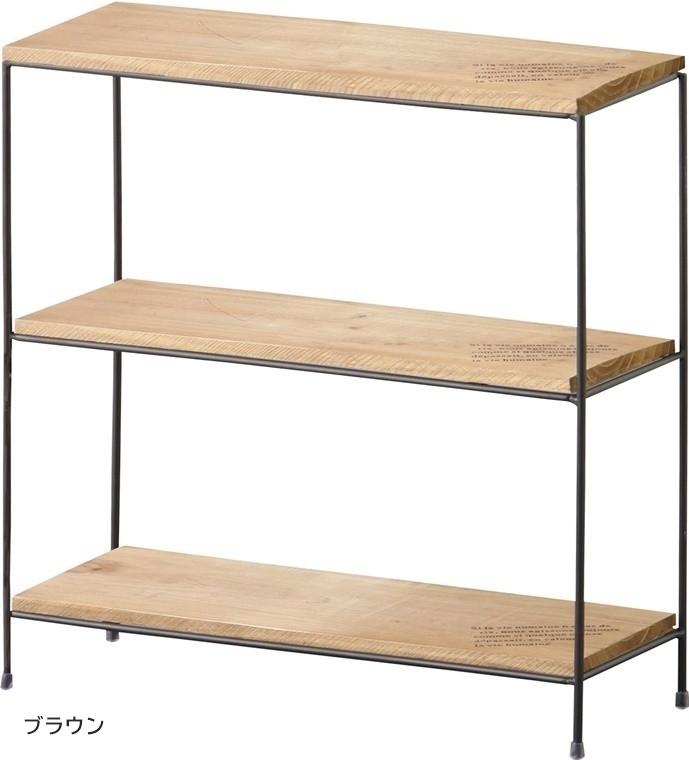 オープンラック シェルフ/３段/天然木 スチール/幅40 奥行14 高さ40 |  | 01
