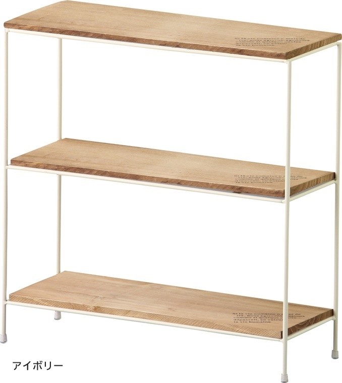 オープンラック シェルフ/３段/天然木 スチール/幅40 奥行14 高さ40 |  | 02