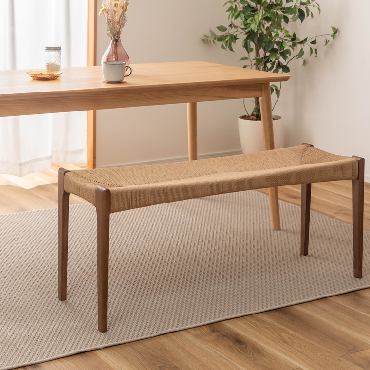 ベンチ/長椅子/ペーパーコード/木製 和/幅105 座面高45 |  | 12