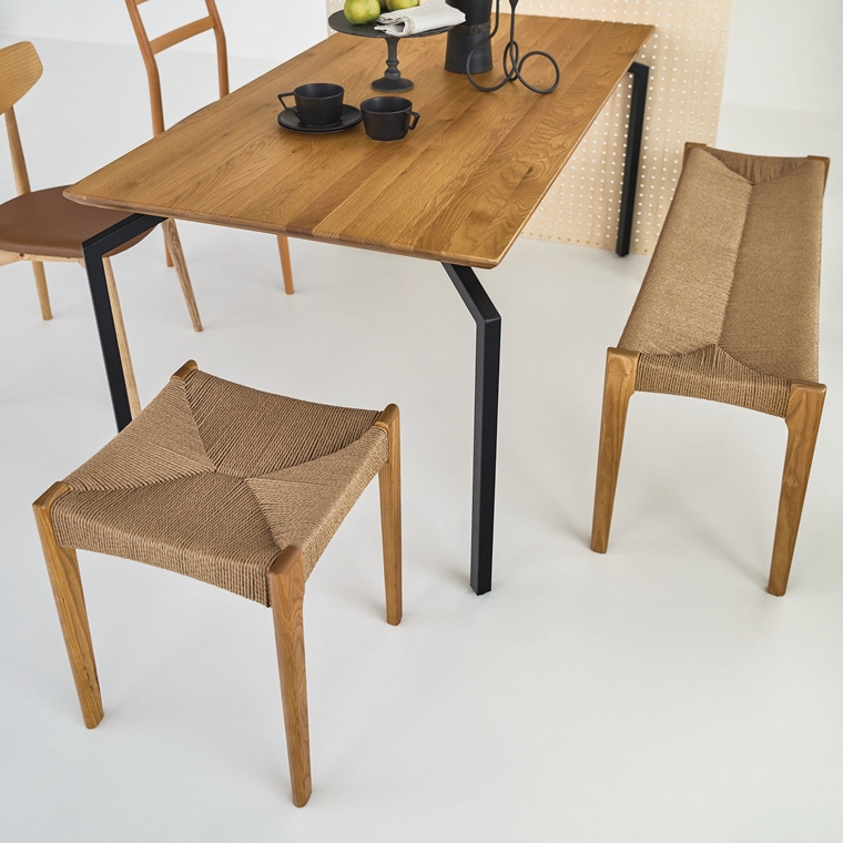 ベンチ/長椅子/ペーパーコード/木製 和/幅105 座面高45 |  | 11