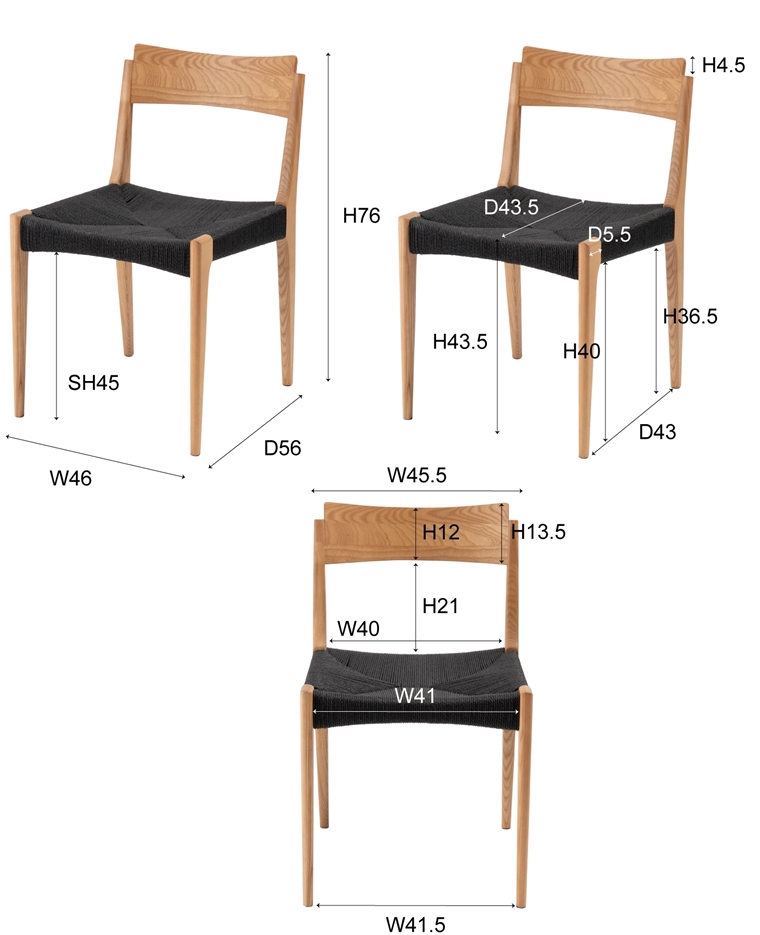 チェア ダイニングチェア/天然木 座面 ペーパーコード/幅46 座面高45 |  | 23
