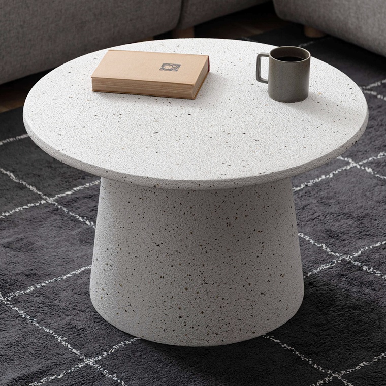 センターテーブル リビングテーブル 円形/ディスプレー台/グラスファイバー テラゾー調/幅60 高さ38 |  | 07