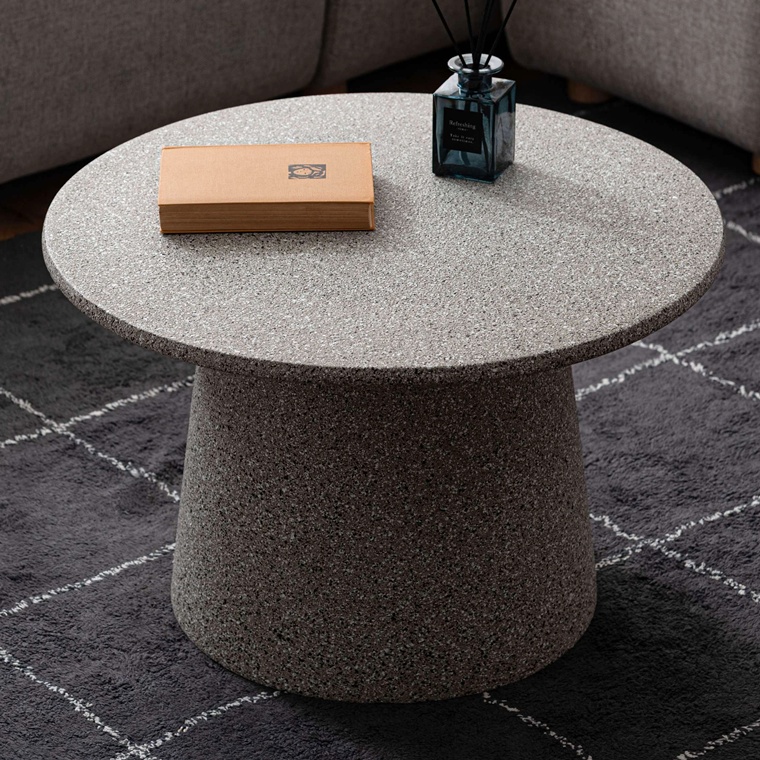 センターテーブル リビングテーブル 円形/ディスプレー台/グラスファイバー テラゾー調/幅60 高さ38 |  | 08