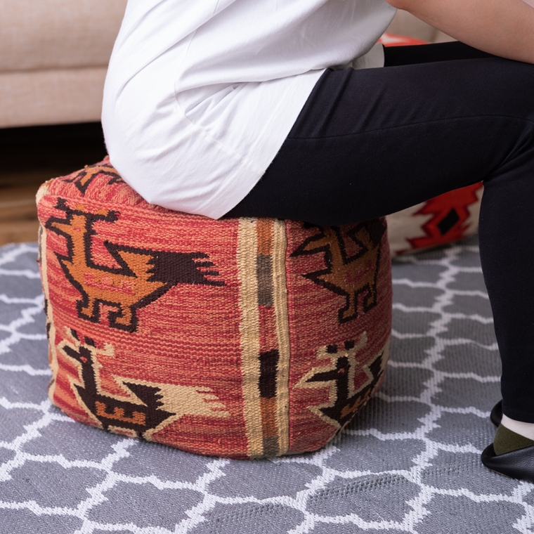 クッション スツール プフ/キリム エスニック柄/発泡ビーズ/キューブ 幅30 厚さ30 |  | 17