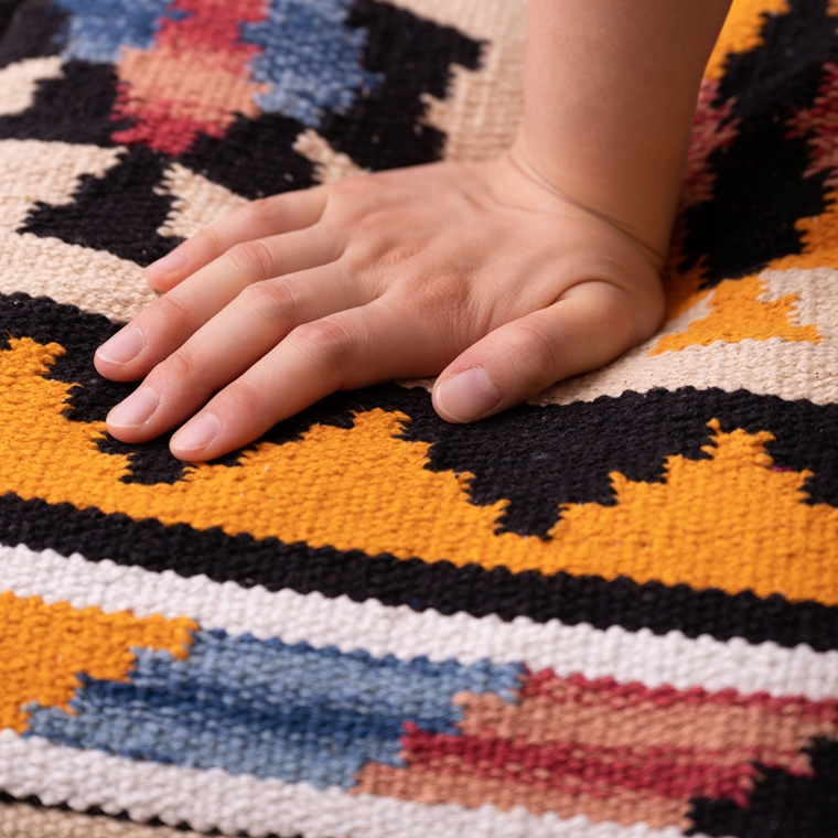 クッション スツール プフ/キリム エスニック柄/発泡ビーズ/キューブ 幅30 厚さ30 |  | 22