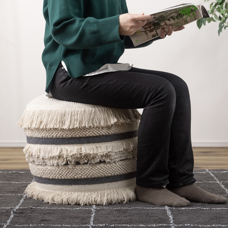 クッション スツール プフ/発泡ビーズ/径45 高さ43 |  | 10