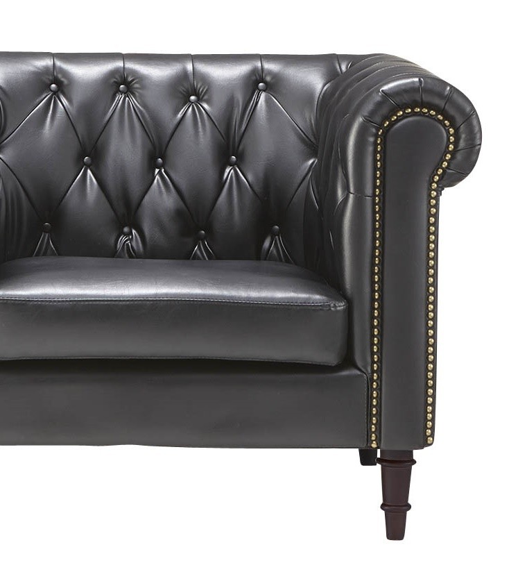 ヴィンテージ調2人掛けソファー ソファー ソファ/二人掛け/アンティーク調 ヴィンテージ風 合皮