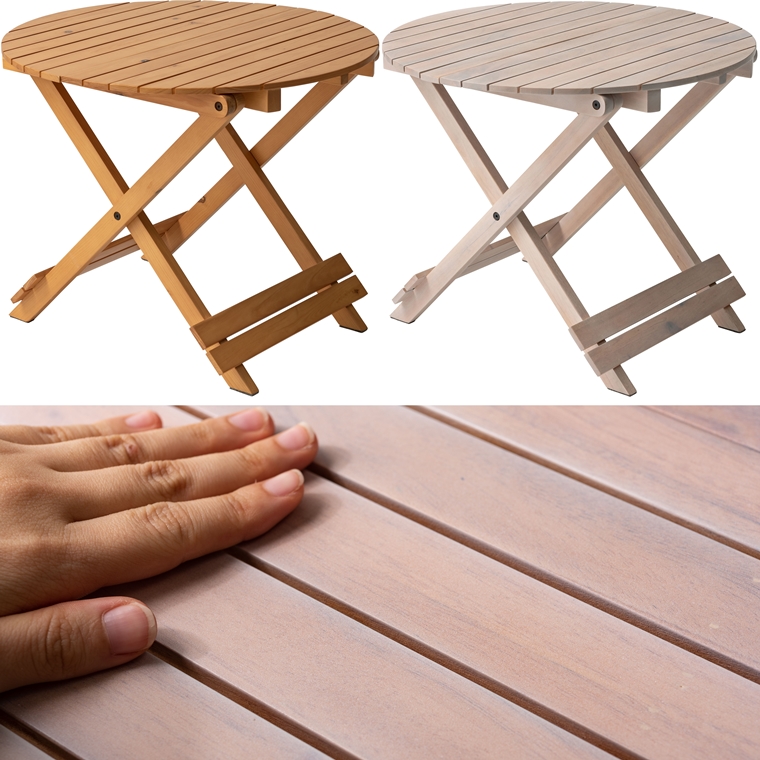ガーデンテーブル アウトドアテーブル/天然木/折り畳み/幅60 高さ49｜lucentmart-interior
