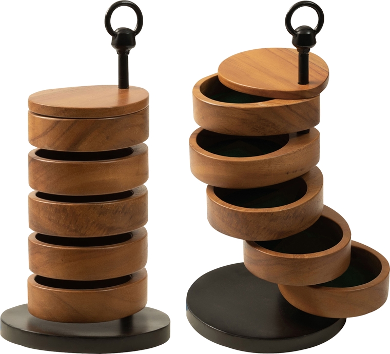 小物入れ/鍵 アクセサリー/天然木 ５段/幅16 高さ31 |  | 03