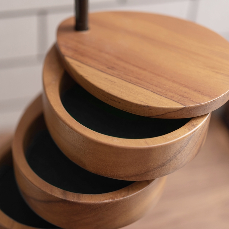 小物入れ/鍵 アクセサリー/天然木 ５段/幅16 高さ31 |  | 13