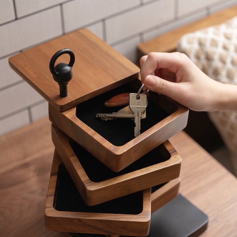 小物入れ/鍵 アクセサリー/天然木 ５段/幅16 高さ31 |  | 14