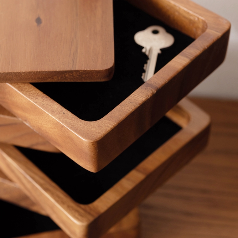 小物入れ/鍵 アクセサリー/天然木 ５段/幅16 高さ31 |  | 15