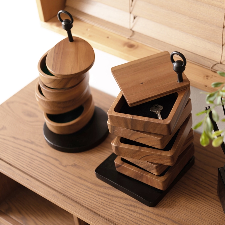 小物入れ/鍵 アクセサリー/天然木 ５段/幅16 高さ31 |  | 07