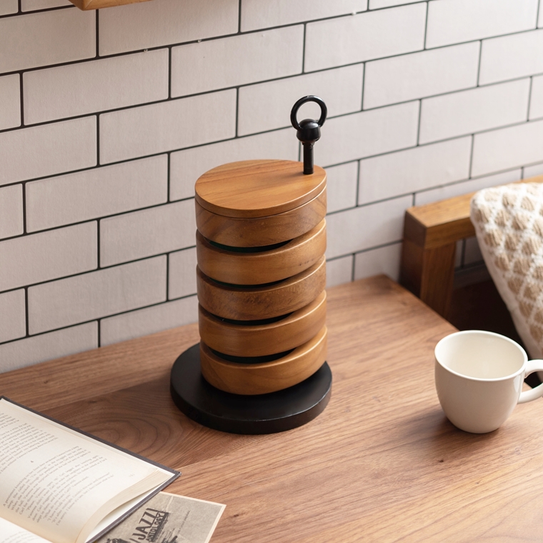 小物入れ/鍵 アクセサリー/天然木 ５段/幅16 高さ31 |  | 08